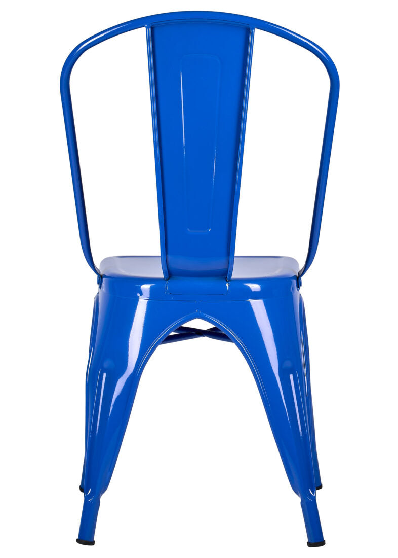 Blue Hi Gloss Steelix Tolix Style Metal Restaurant Chair with Back CTMBLU-AX-T