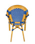 Blue and White Bistro Chair with Arms Back CBPABLU-AX-T