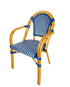 Blue and White Bistro Chair with Left 45 Right CBPABLU-AX-T