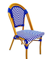 Blue and White French Bistro Patio Dining Chair