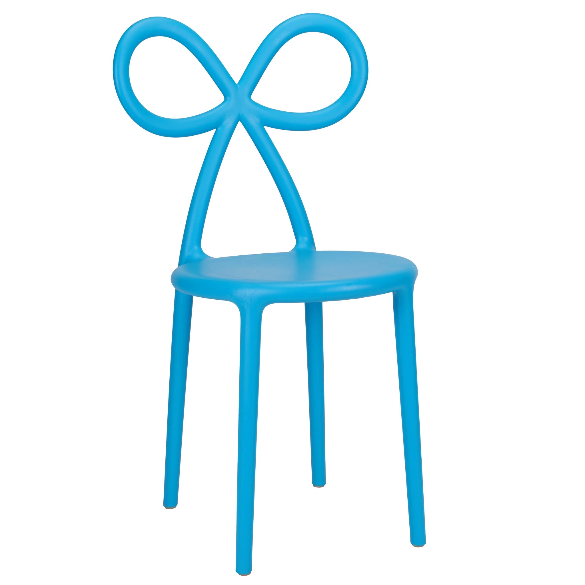 Blue Resin Bow Chair with Round Seat