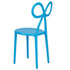 Blue Resin Bow Chair with Round Seat