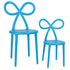 Blue Resin Bow Chair with Round Seat