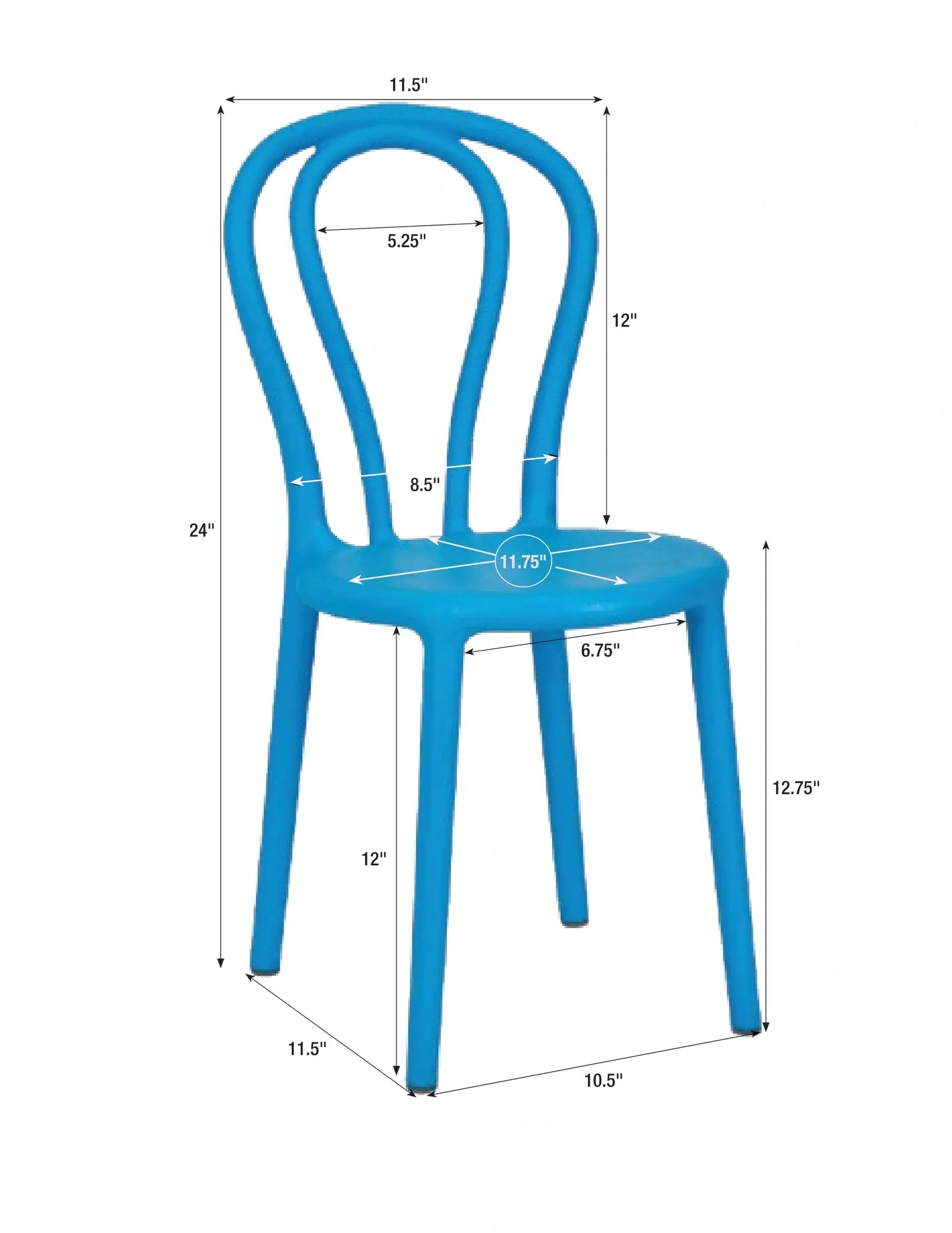 Kids Sky Blue Resin Bentwood Festive Chair