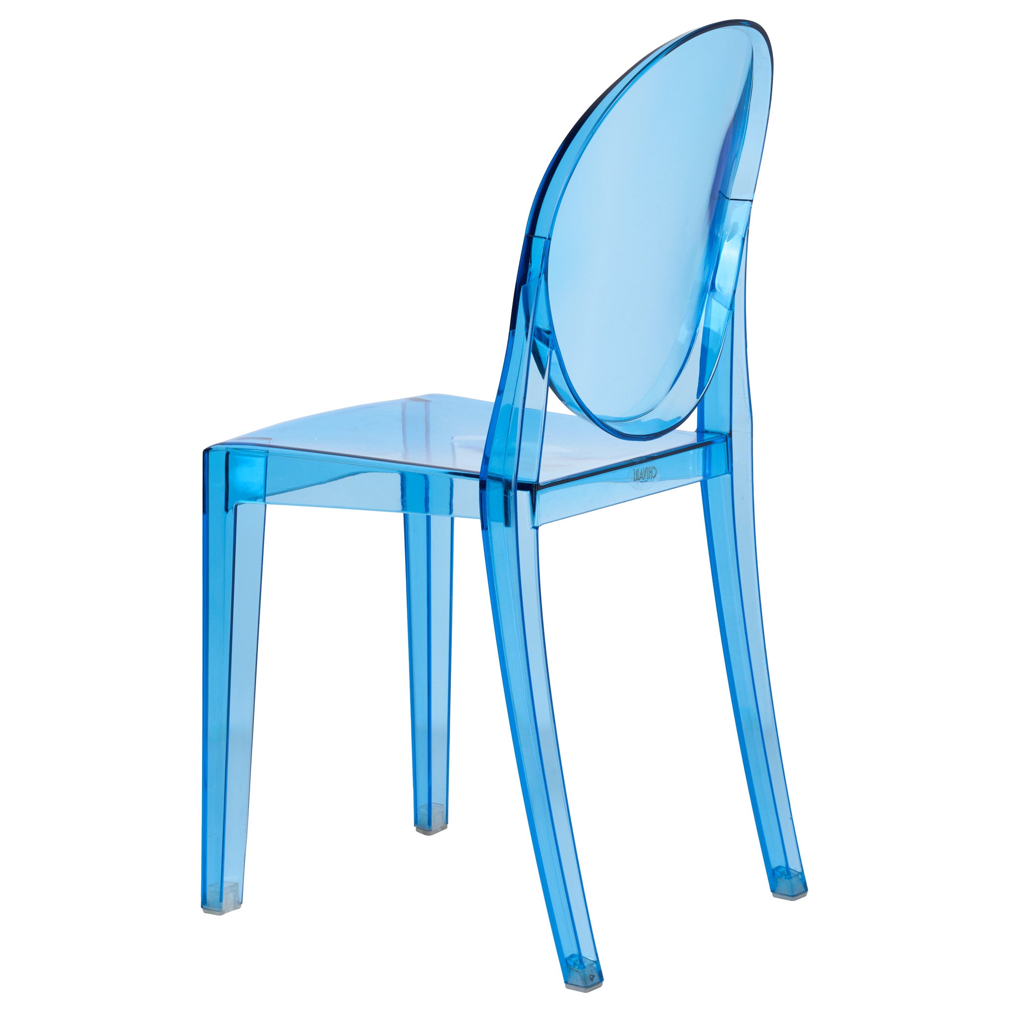 Blue Resin Kids Victoria Ghost Chair (Per Chair Price Shown - Sold only in Quantities of 4)