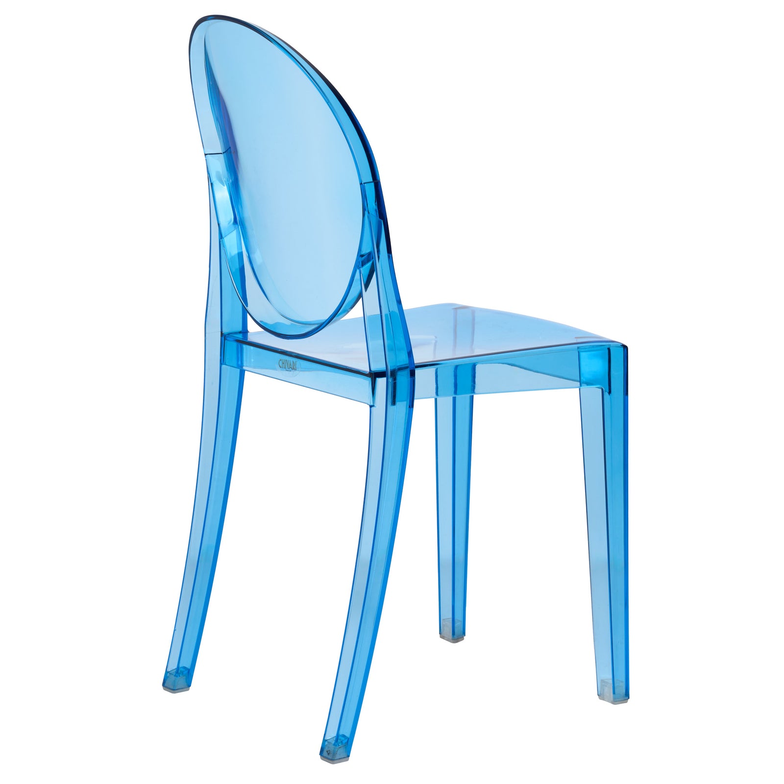 Blue Resin Kids Victoria Ghost Chair (Per Chair Price Shown - Sold only in Quantities of 4)