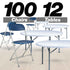 100 Pack Blue Plastic Folding Chair and 12 60" (5 Foot) Round Plastic Folding Table