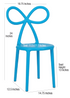 Blue Resin Kids Bow Chair with Round Seat