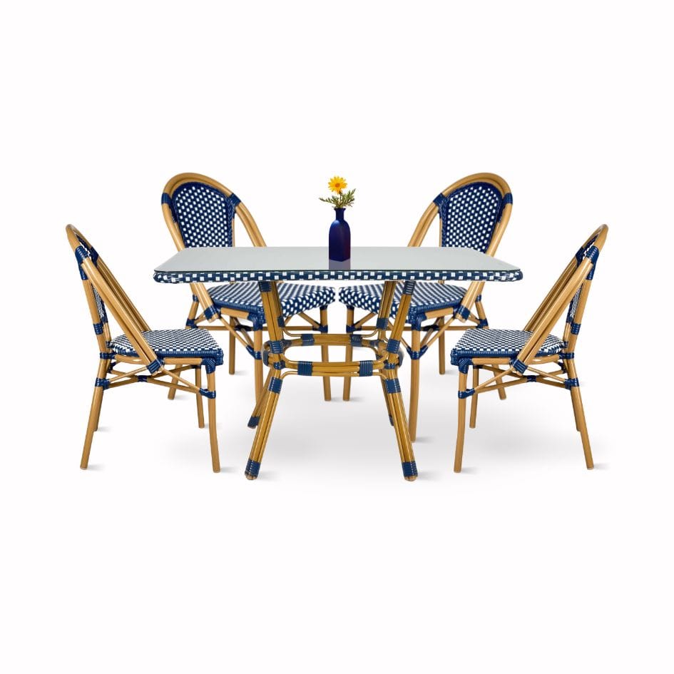 Toulouse Blue and White French Bistro Set Includes 48