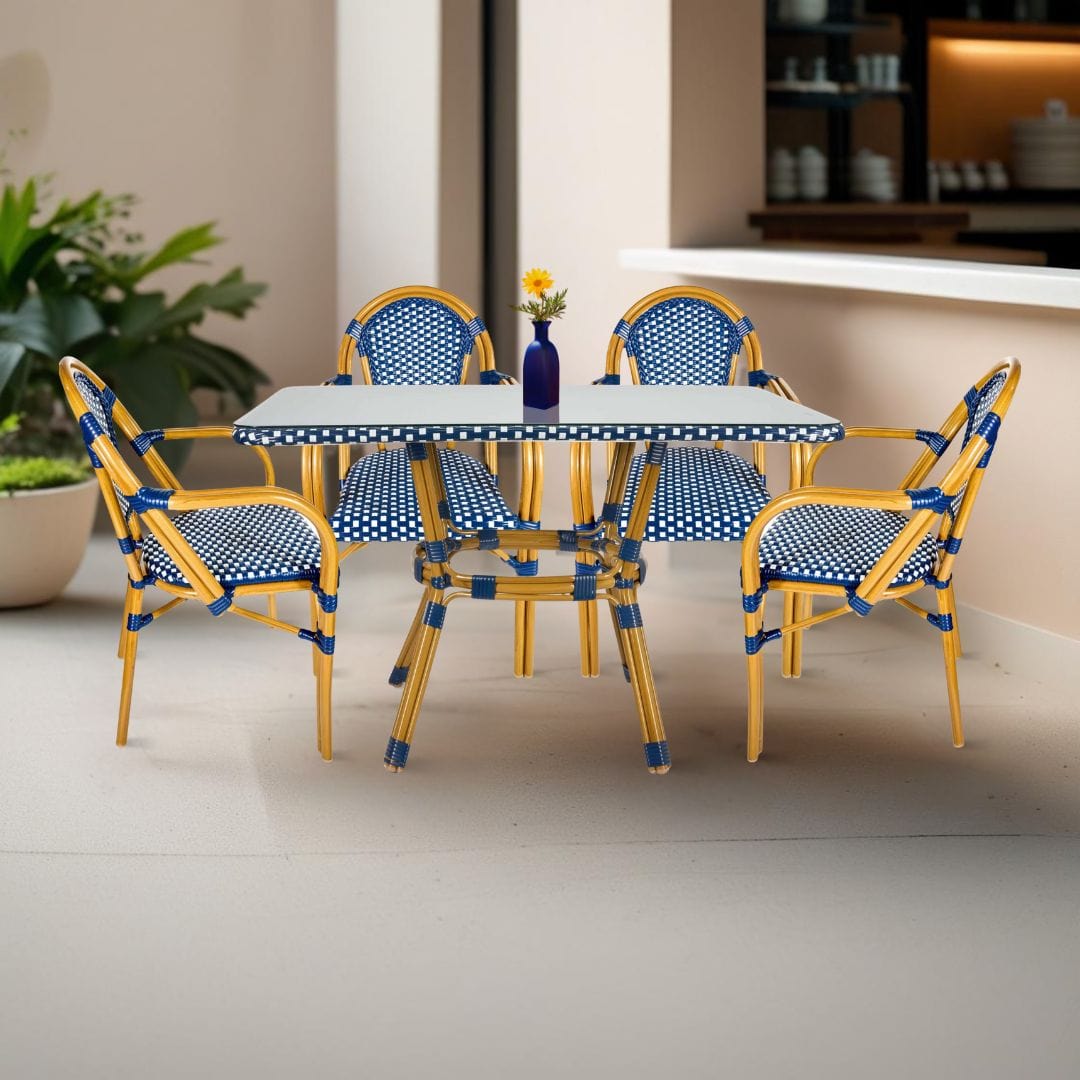 Toulouse Blue and White French Bistro Set Includes 48