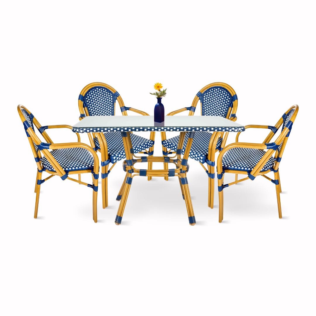 Toulouse Blue and White French Bistro Set Includes 48