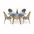 Toulouse Blue and White French Bistro Set Includes 48" x 36" Square Table and 4 Chairs FBK-SQ-BLU-BLU4-AX