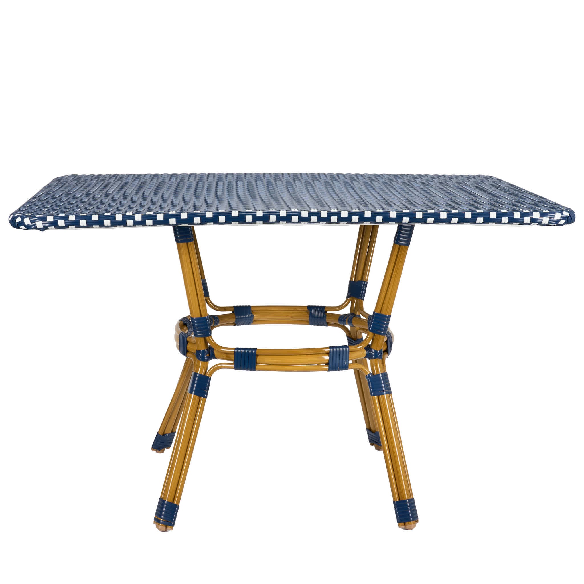 48" x 36" Blue and White French Bistro Table