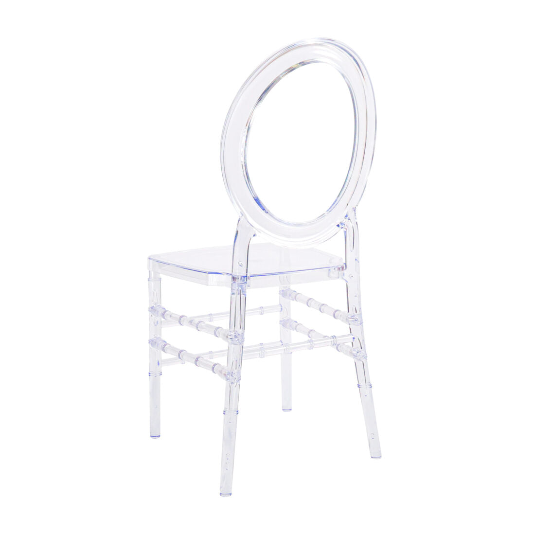 Oval Ring, Resin, Clear (Mono-Frame) ThinVisible – 48 Chairs Bundle by Chivari - Back CORRC-MONO-THIN-ZG-T-48