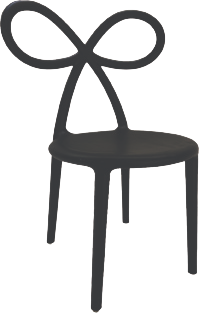 Black Resin Kids Bow Chair with Round Seat