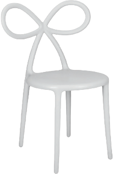 White Resin Kids Bow Chair with Round Seat