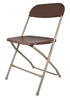 Brown Folding Chair (Steel-Poly Chair) Samson Series Heavy Duty 2 Year Warranty by Chivari Left1 CFPBR-CX-T