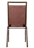 Brown Vinyl on Copper Vein Steel Frame Square Back Banquet Chair by Chivari CQSVBR-ZF-T