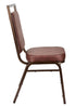 Brown Vinyl on Copper Vein Steel Frame Square Back Banquet Chair by Chivari CQSVBR-ZF-T