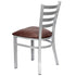 Chivari Ladder Back Restaurant Chair with Silver Frame and Brown Vinyl Seat CLMSVBR-ZF-KT