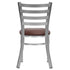 Chivari Ladder Back Restaurant Chair with Silver Frame and Brown Vinyl Seat CLMSVBR-ZF-KT
