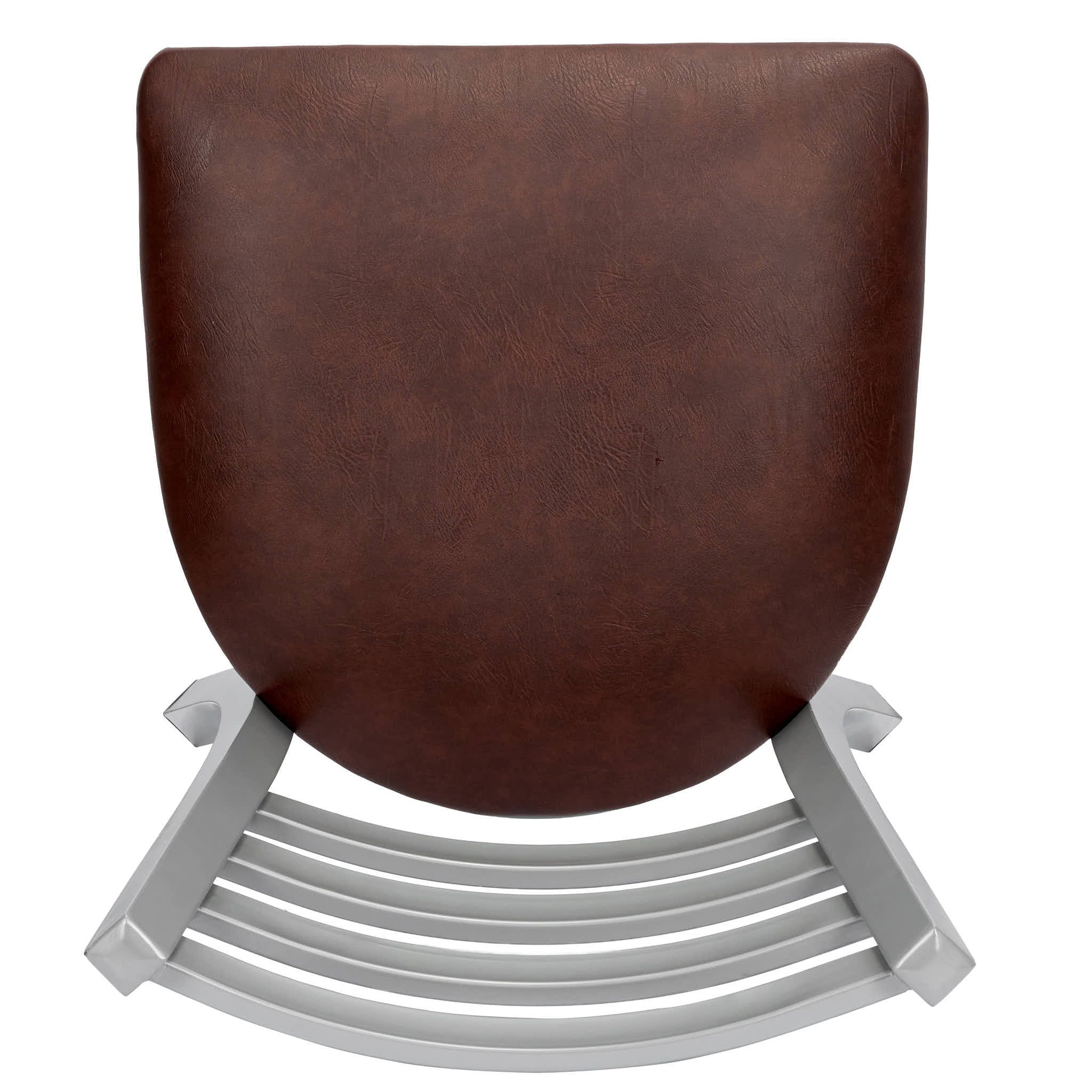 Chivari Ladder Back Restaurant Chair with Silver Frame and Brown Vinyl Seat CLMSVBR-ZF-KT