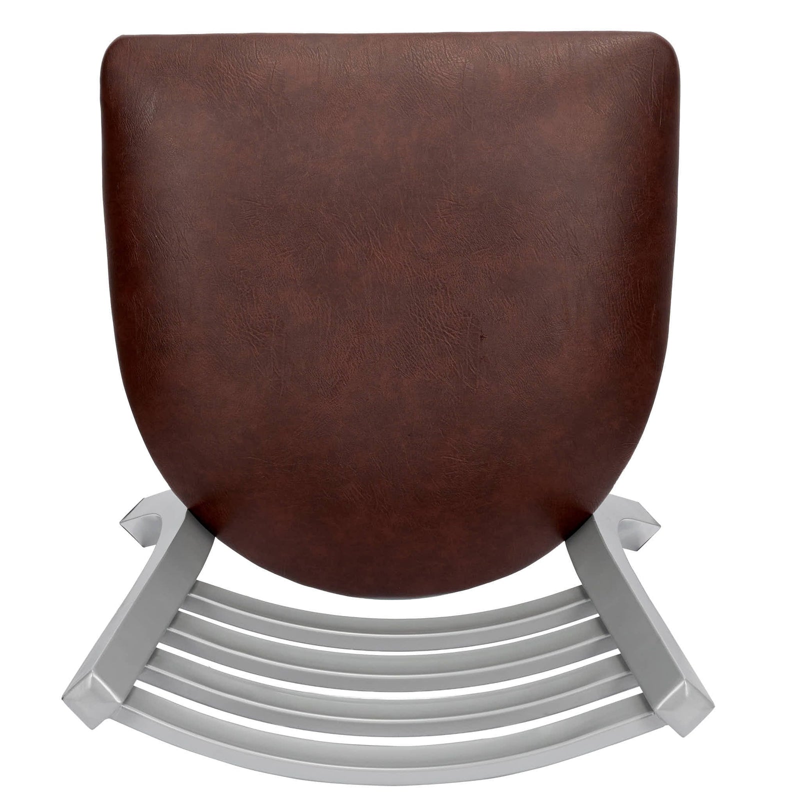 Chivari Ladder Back Restaurant Chair with Silver Frame and Brown Vinyl Seat CLMSVBR-ZF-KT