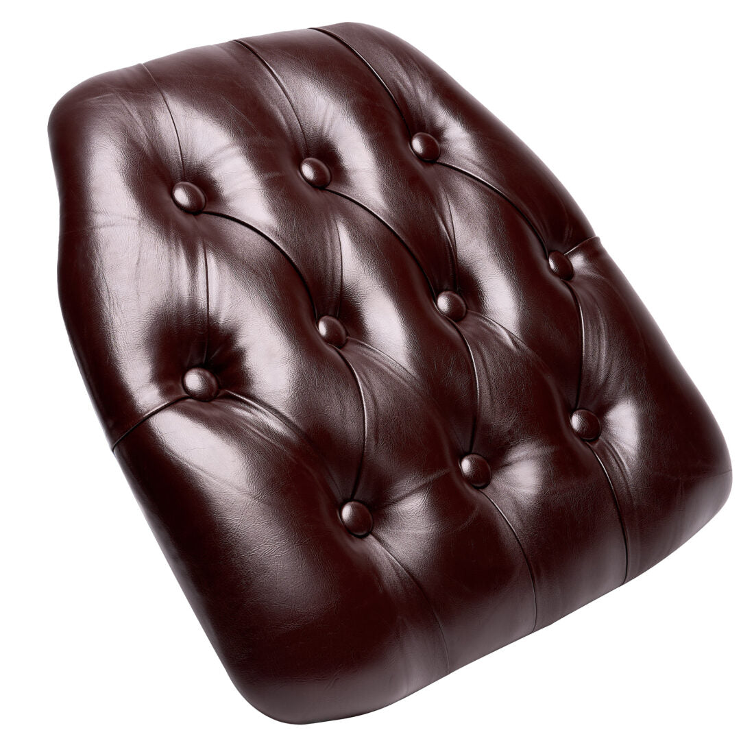 Brown 1.75" Thick Vinyl Tufted Panel Chiavari Chair Cushion by Chivari CUSHPANVINTUFTBRN-AX-T