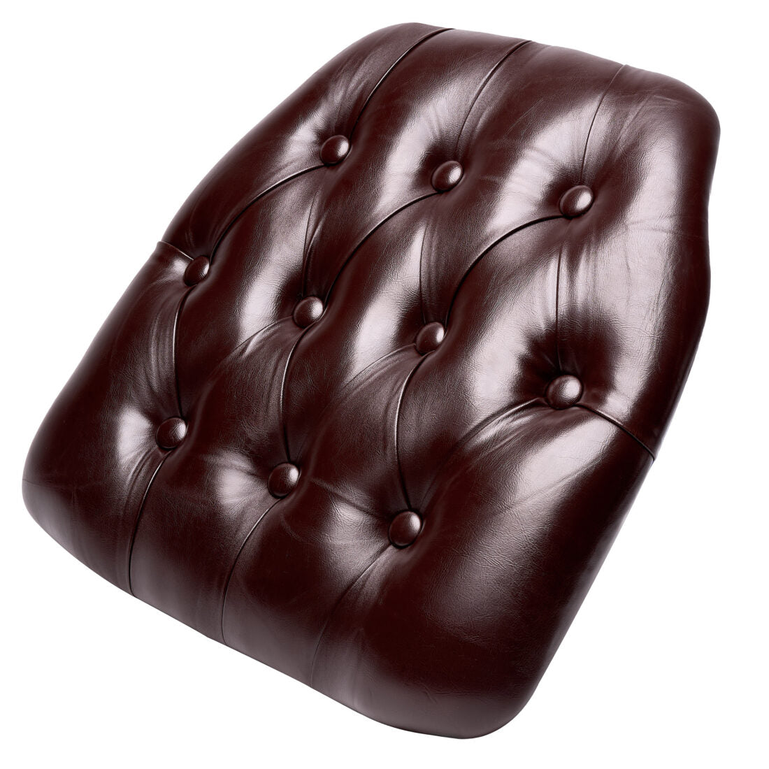 Brown 1.75" Thick Vinyl Tufted Panel Chiavari Chair Cushion by Chivari CUSHPANVINTUFTBRN-AX-T