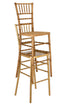 Natural with Brushed Wood Look Resin Steel Skeleton™ Chiavari Barstool