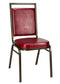 Burgundy Vinyl on Gold Vein Steel Frame, Square Back Banquet Chair by Chivari CQSVBU-ZF-T