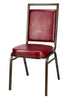 Burgundy Vinyl on Gold Vein Steel Frame, Square Back Banquet Chair by Chivari CQSVBU-ZF-T