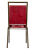 Burgundy Vinyl on Gold Vein Steel Frame Square Back Banquet Chair