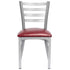 Chivari Ladder Back Restaurant Chair with Silver Frame and Burgundy Vinyl Seat CLMSVBU-ZF-KT