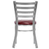 Chivari Ladder Back Restaurant Chair with Silver Frame and Burgundy Vinyl Seat CLMSVBU-ZF-KT