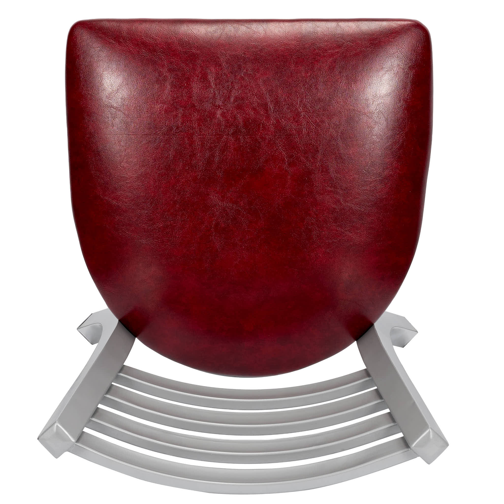 Chivari Ladder Back Restaurant Chair with Silver Frame and Burgundy Vinyl Seat CLMSVBU-ZF-KT