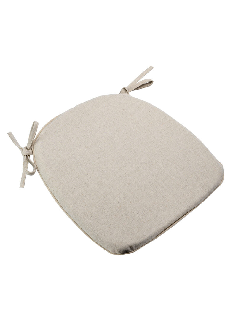 Natural Burlap Cross Back Chair Cushion with Tie Straps