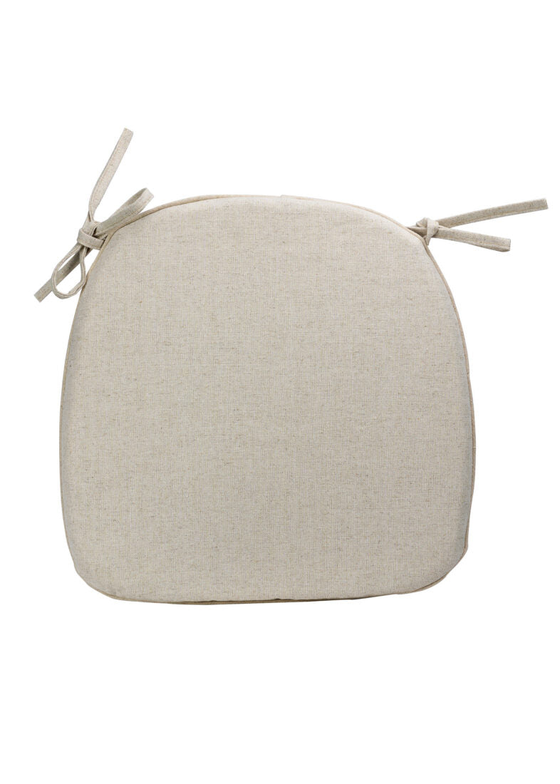 Natural Burlap Thin Cross Back Chair Cushion with Tie Straps CUSHXBACKTIE-BUR-COT-TAN-ZG-T