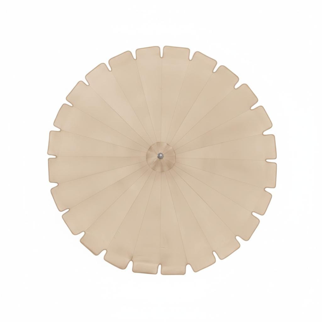 California Umbrellas Natural 8.5' Classic Pagoda Series Sunbrella Fabric Patio Umbrella with White Aluminum Pole and Push Lift CAL-199484071870