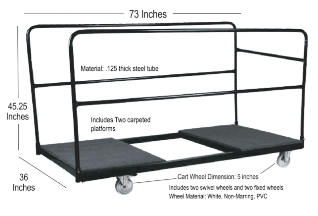 Extra Large Steel Banquet Table Cart by Chivari CART105-AX-T