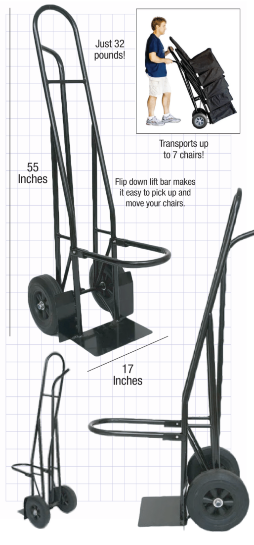 Chiavari Chair Stack Dolly by Chiavari, Space Saving Retractable, Accommodates: Chiavari Chairs CART106-ZG-T