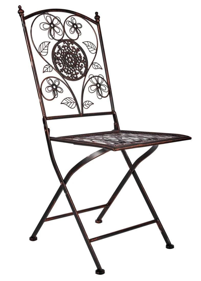 Chivari Distressed Bronze Barcelona Bistro Folding Chair CBBMBR-AX-T