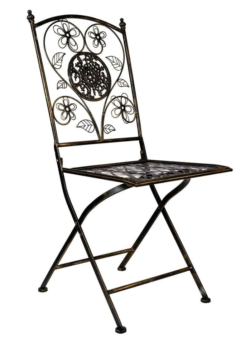 Chivari Vintage Copper/Gold Brushed Barcelona Bistro Folding Chair CBBMC-AX-T