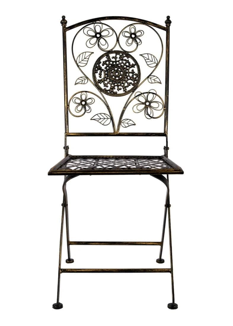 Chivari Vintage Copper/Gold Brushed Barcelona Bistro Folding Chair CBBMC-AX-T