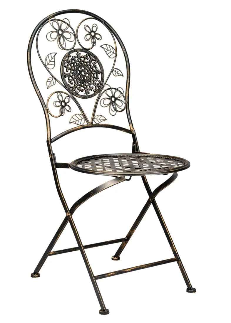 Chivari Barcelona Bistro Chair Copper/Gold Brushed with Round Seat and Back CBBMRC-AX-T