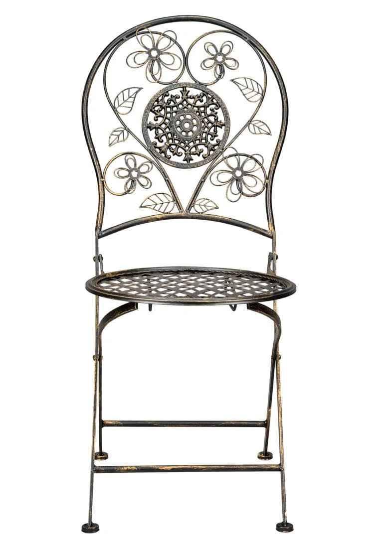 Chivari Barcelona Bistro Chair Copper/Gold Brushed with Round Seat and Back CBBMRC-AX-T