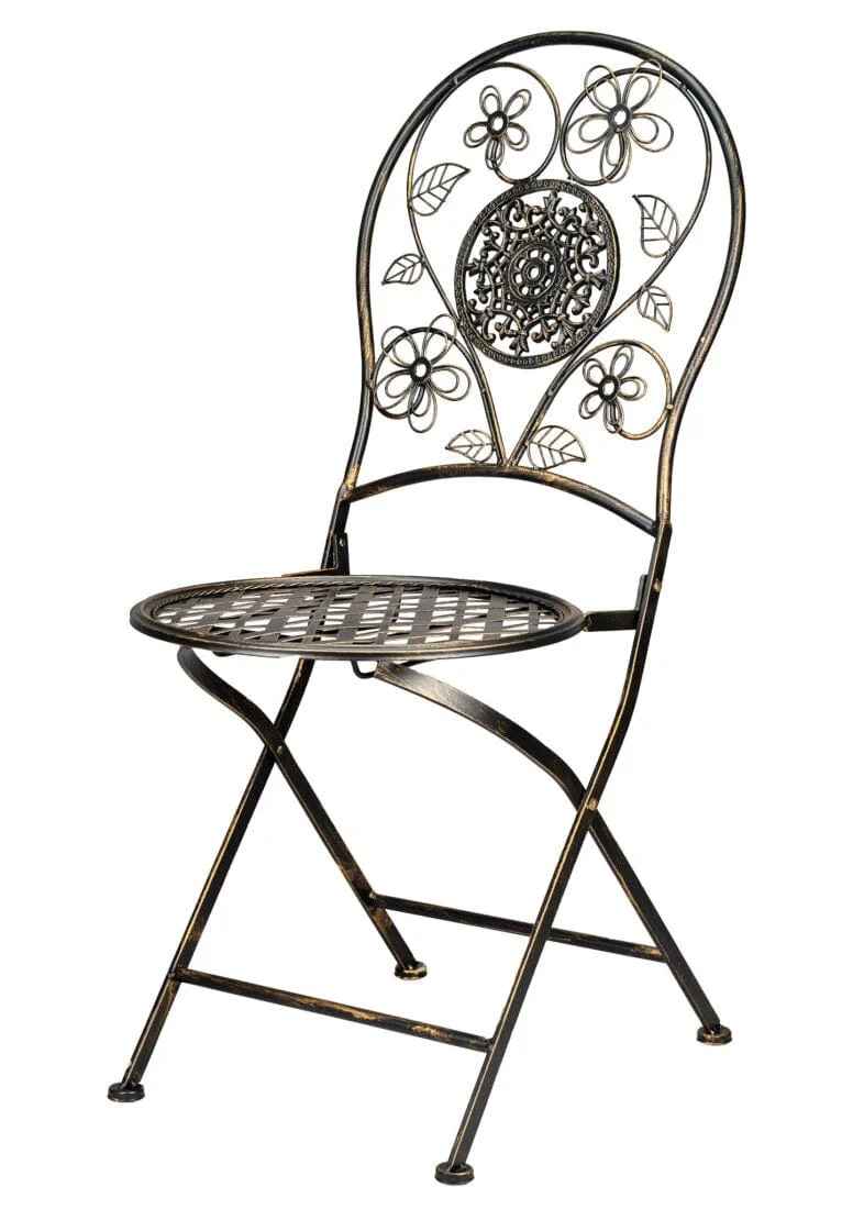 Chivari Barcelona Bistro Chair Copper/Gold Brushed with Round Seat and Back CBBMRC-AX-T