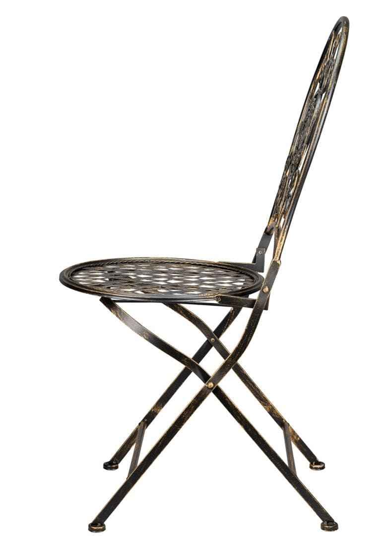 Chivari Barcelona Bistro Chair Copper/Gold Brushed with Round Seat and Back CBBMRC-AX-T