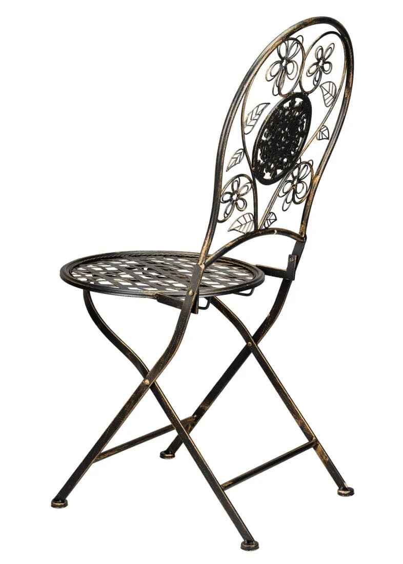 Chivari Barcelona Bistro Chair Copper/Gold Brushed with Round Seat and Back CBBMRC-AX-T