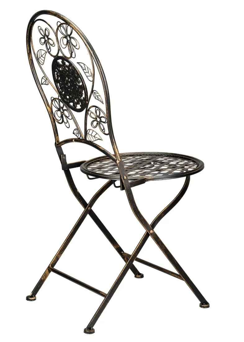 Chivari Barcelona Bistro Chair Copper/Gold Brushed with Round Seat and Back CBBMRC-AX-T